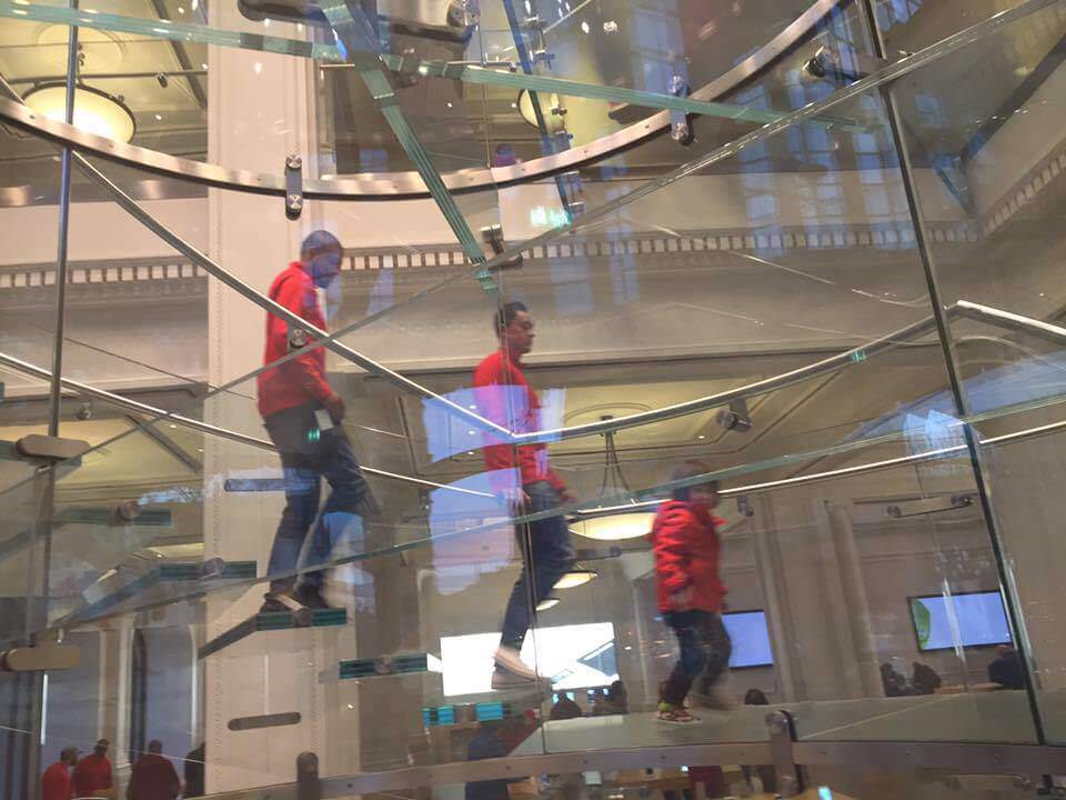 Apple down the stairs