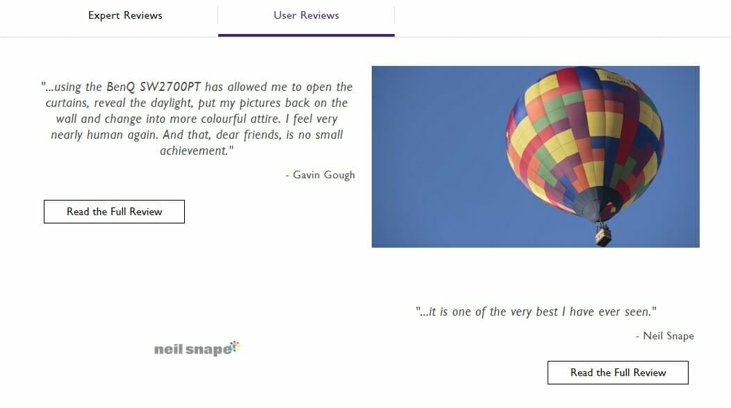 benq user generated reviews