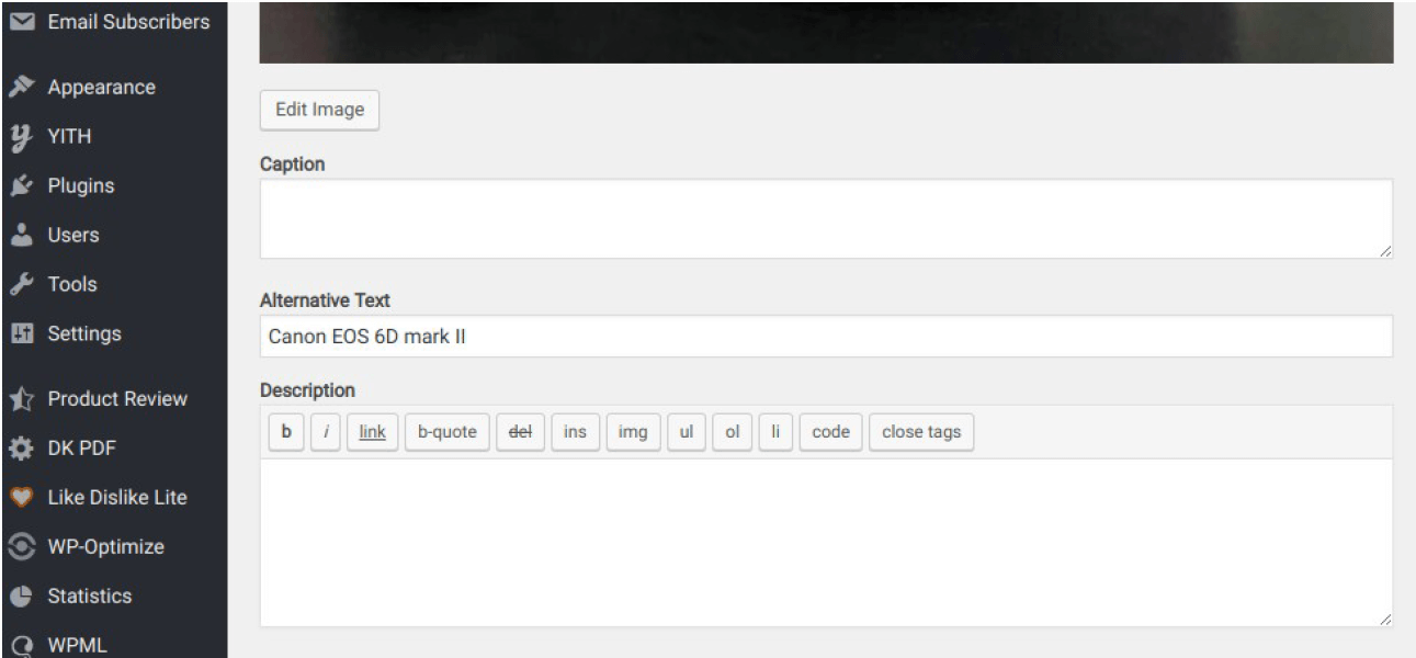 Dashboard – Media – Library