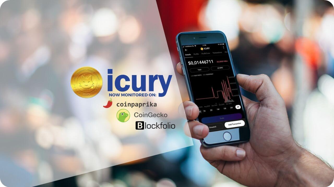Icury monitored on coinpaprika, coingecko, blockfolio