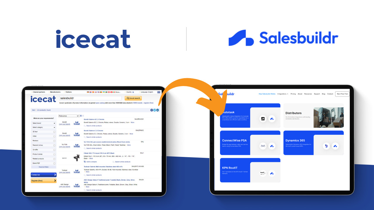 Salesbuildr makes use of Icecat product content ASP