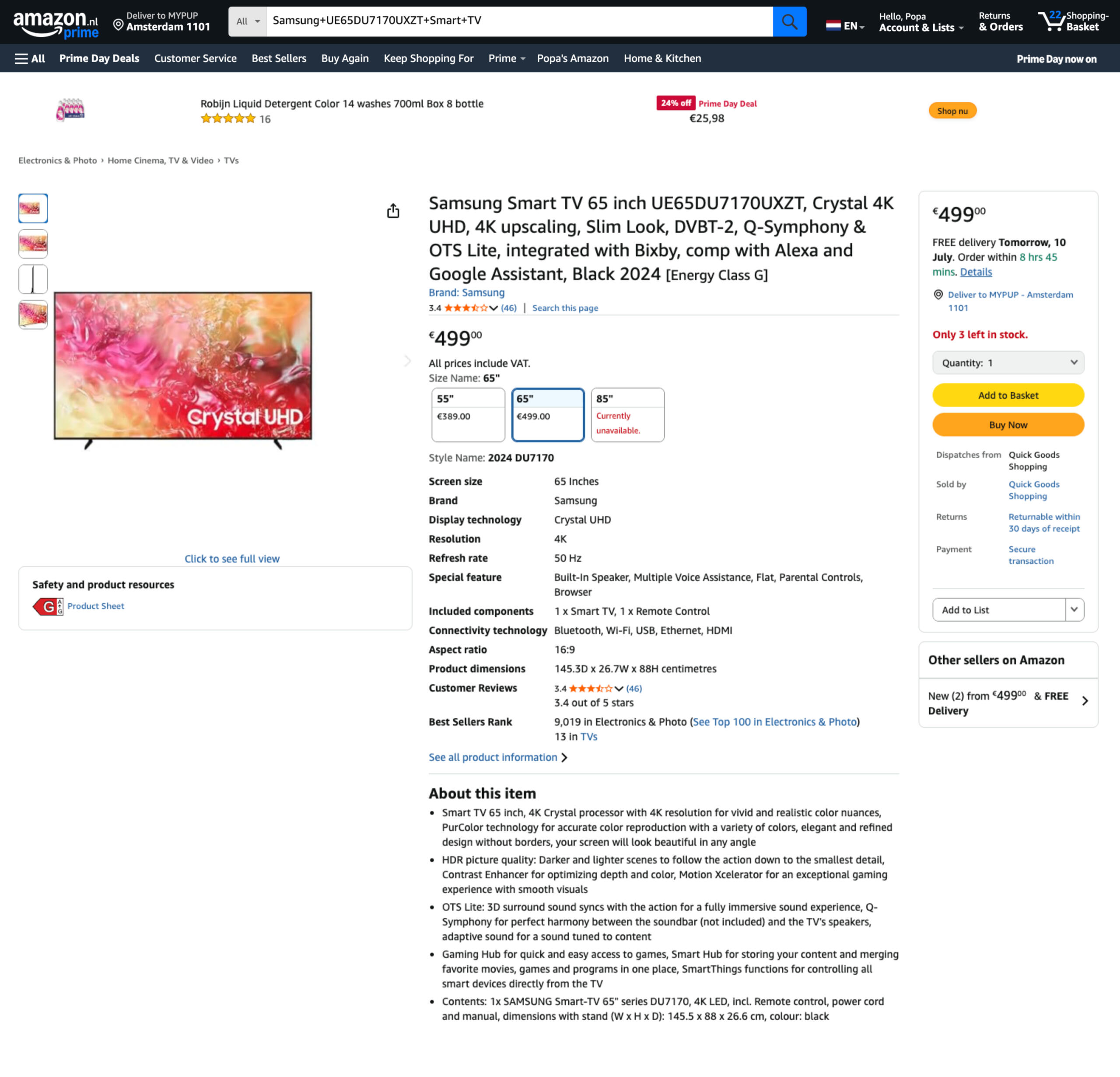 Amazon product page